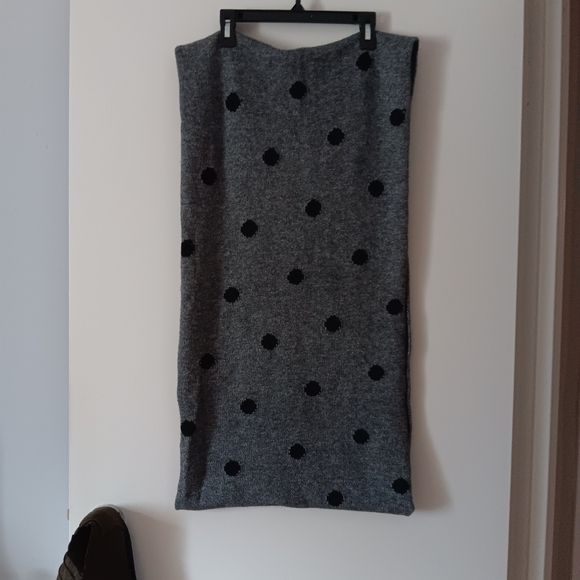 J CREW Grey + Blue Intarsia Polka Dot Infinity Scarf - Picture 2 of 3